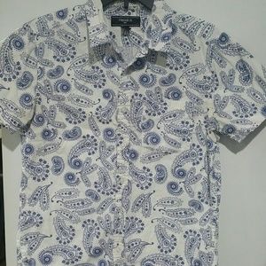 Forever 21 Men shirt with pattern blue and white